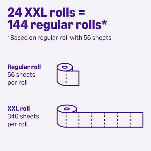 Image of Amazon Basics Soft and Strong 2-Ply Toilet Paper, 24 Ultra Rolls = 96 Regular Rolls, Unscented, 340 Sheet (4 Packs of 6), Packaging May Vary