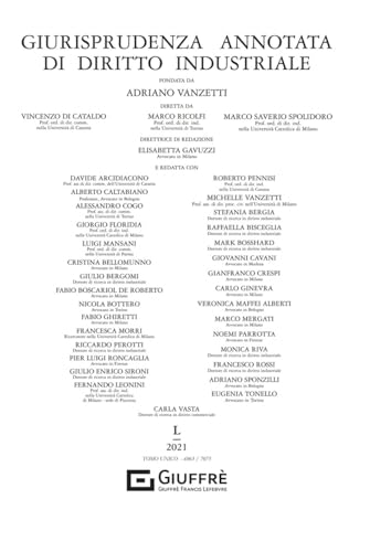 Giurisprudenza annotata di diritto industriale 2021 vol. l