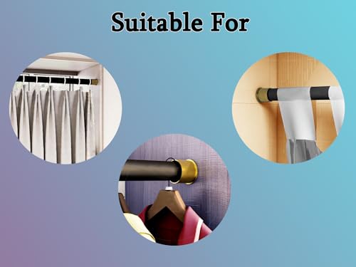 Image of Atlantic Wall to Wall Bracket Conceal for 1 inch Curtain Rod, Curtain Bracket, Rod Rail Bracket, Material Stainless Steel, Colour Antique Finish, 4 Pieces
