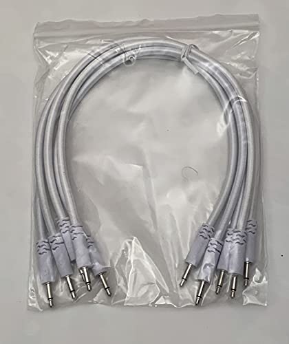 Starving Students Music Supplies Luigis Modular Supply Bucatini Braided Patch Cables Package of 5 White Cables, 12 30 cm - Thumbnail 5