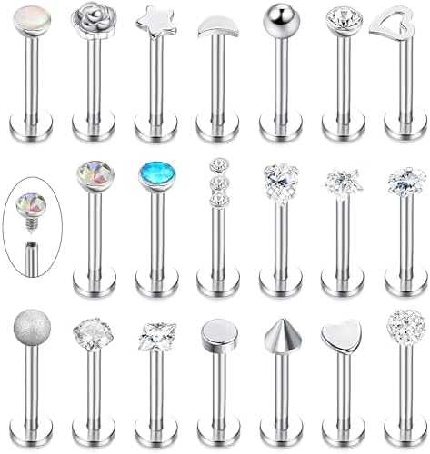 LOLIAS 20pcs Stainless Steel Tragus Cartilage Helix Ear Stud Earr...