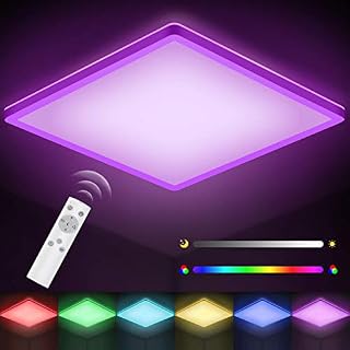 LED Ceiling Light Dimmable, 18W Bathroom Ceiling Light, Square, Flush, 100W Equivalent, IP44 Waterproof for Kitchen Living Room Bedroom and Hallway 29.5 x 29.5 x 2.5 cm