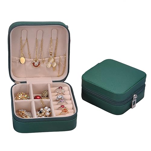 NOKDAL 2 Piezas Joyeros Mujer Organizador Joyas Mini Joyero Viaje Pequeño Joyero de Viaje de...
