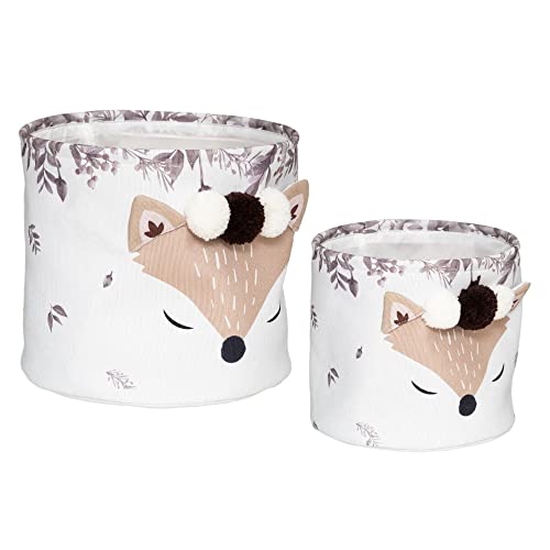 Atmosphera - Set de 2 paniers Enfant Renard - Blanc