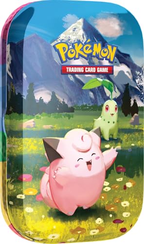 Pokémon TCG: Mega Evolution—Ascended Heroes Mini Tin: Clefairy & Chikorita (1 Sticker Sheet, a Pokémon Art Card & 2 Booster Packs)