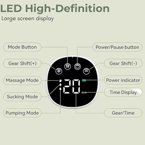 Image of MISK Wearable Electric Breast Pump For Feeding Mothers, 3 Modes & 9 Levels, Digital Screen with Pause Function, 1200 mAh Battery, 210 ML Milk cup, Compact Portable & Skin friendly BPA Free