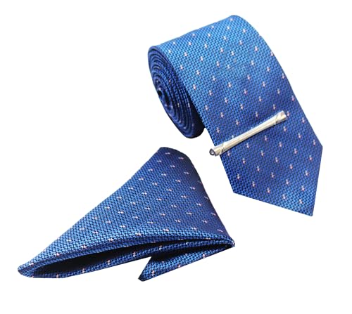 Image of TIE STUDIO Men's Necktie Pocket Square & Cufflink Set | Standard | Jacquard Fabric | Superior Stitching |