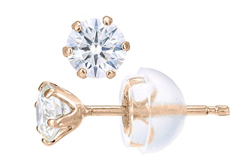 Orecchini da donna con diamante, a scelta tra oro 18 carati bianco, giallo, rosa o platino - diamanti certificati naturali e non insanguinati e 18ct rosa oro, cod. vthmultistuds