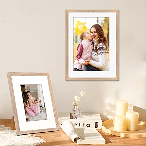 Hoture Picture Frame Set Of 5, Display Pictures With Pad Or Without Pad, Suitable For Hanging Wall Gallery Photo Frame (8X10 Picture Frame, Pink Woodgrain) #TOP6