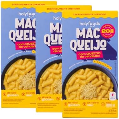 Kit 3 Macarrão Mac Queijo Cremoso Holysoup 132g