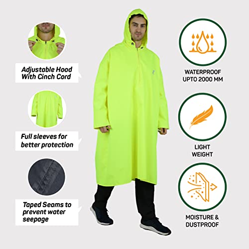 Image of ROCKSPORT Unisex Hooded Rain Poncho for Adult,Waterproof, lightweight,Reusable& Packable, One Size Fits Most, Free Size