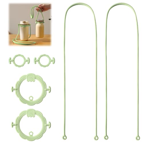 Image of HASTHIP Kids Water Bottle Carrier Straps Kit, 2-in-1 Soft Rubber Crossbody Sling & Hand Strap, Anti-Slip Ring Collars for Tumblers, Cups & Bottles, School & Travel