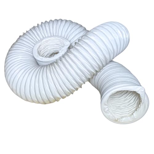 Clivex Tubo de secadora universal fléxible de PVC (completo) sin aluminio, válido para aire acondicionados portátiles o campanas extractoras. formato de diametro ø80mm y 3metros de longitud