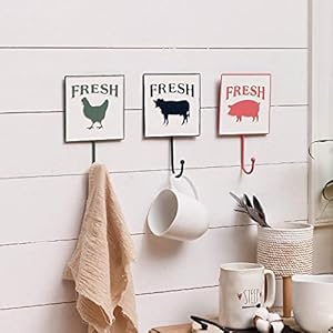 Setof3farmhousedecorativewallhookslivestockcowhenpighangingcoathooksforbathroomentrywaybedroomkitchenwallmounteddecorrusticmetalutilityhooksforhattowelbagkeyclothe Urban Country Home Decor Set of 3 farmhouse decorative wall hooks livestock cow hen pig hanging coat hooks for bathroom entryway bedroom kitchen wall mounted decor rustic metal utility hooks for hat towel bag key clothe urban country home decor