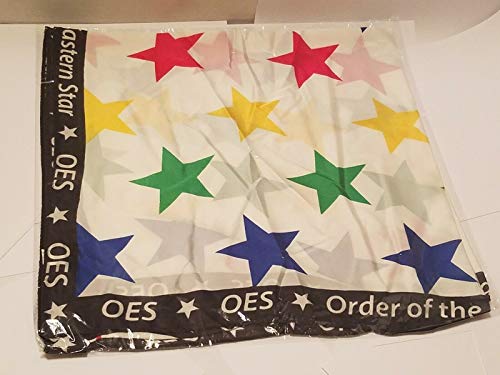 Small White OES Eastern Star Neck Scarf-L84