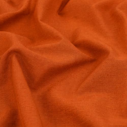 Image of Soimoi Orange Solid 60 * 60's Cotton Cambric Fabric by the Yard, 56 Inch Wide Light Weight Material Suitable for Kurtis, Blouses, Kids Clothing, Tunics, Dresses and Summer Apparel