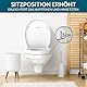 BenaVita Premium WC Sitzerhöhung 5 cm aus Duroplast - Erhöhter Toilettensitz für bequemes Sitzen inkl. Absenkautomatik - Belastbar bis 175 kg (Befestigung von Oben & Unten)