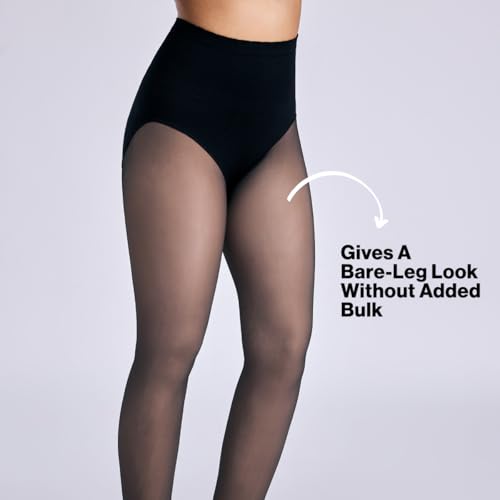 Image of NYKD By Nykaa Fur Lined Sheer Effect Thermal Stockings NYA054 Black