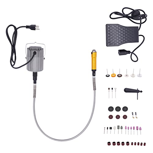 LENDISIY Hanging Flexshaft Mill 780W Flex Shaft Rotary Tool Electric Grinder Carver Multi-Function Metalworking Jewelry Tool Repair Kit with Foot Pedal Control for Carving Buffing