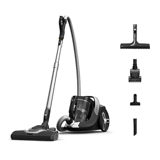 Rowenta Aspirateur sans sac, Moteur ultra basse consommation, Eco-conçu, Système de filtration haute efficacité, Ultra silencieux, Fabriqué en France, Green Force Cyclonic Effitech+ RO7C66EA