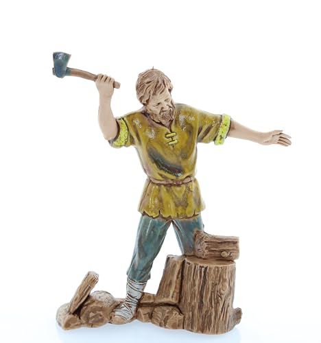 Moranduzzo Bûcheron pour crèche de 10 cm Échelle 1:20 - Figurines crèche PVC - Style 700 