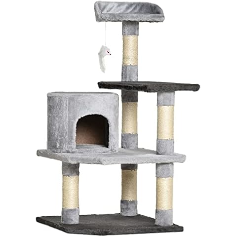 PawHut Árbol Rascador para Gatos con Plataformas y Ratón de Juego Cover