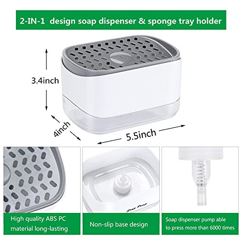 19 Pack Kitchen Clean Sponges for Dish,1 Pack Dish Soap Dispenser for Kitchen, Soap Dispenser and Sponge Holder 2 in1 - Image 3
