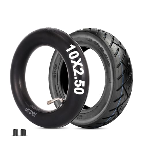 Image of RUTU 10 x 2.50 Tire or Inner Tube and Tire Set Replacement for Smart Self Balancing Electric Scooters, Hover Board Fits 10 inch Scooter Wheels, 36v, 48v, 400w, 500w, 800w Hub Motor