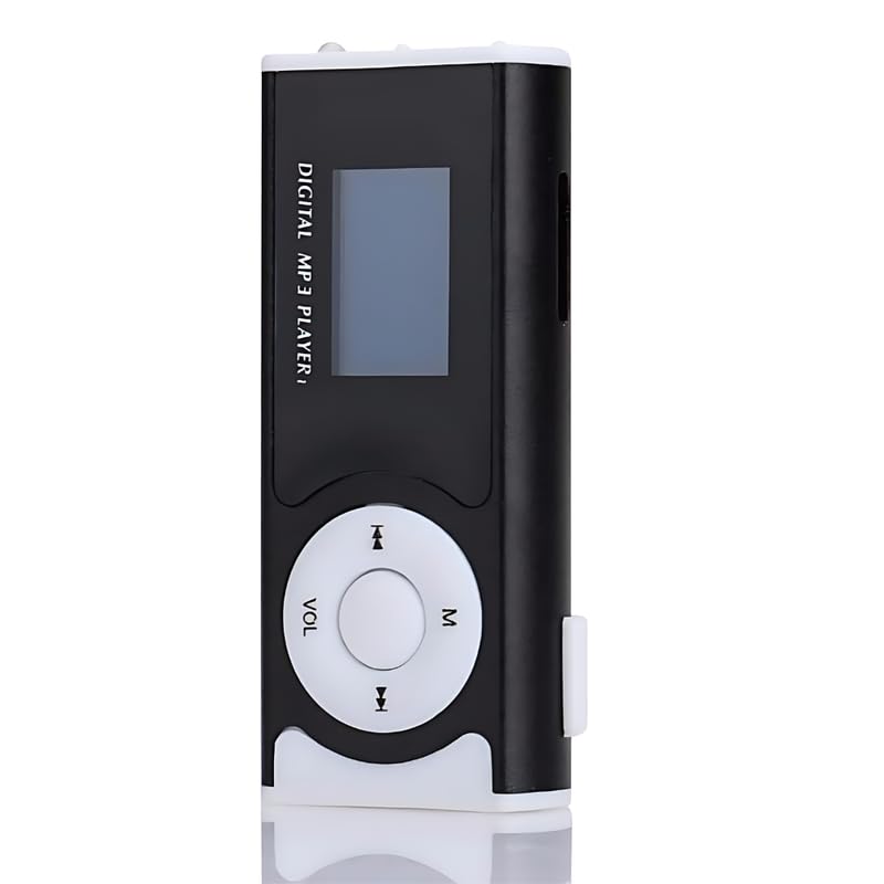 Drumstone ( Limited Stock with 15 Years Warranty ) MP3 Player, Digital Screen, , HiFi Lossless Sound, Portable Sports MP3 Flashlight Mini Back‑Clip-Black Memory Card not included