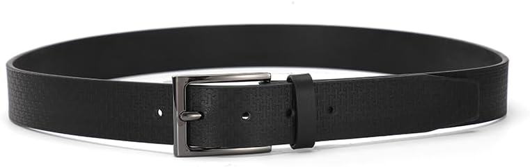 Ted Baker Men's Leather Belt, Black, Allover Logo T Design