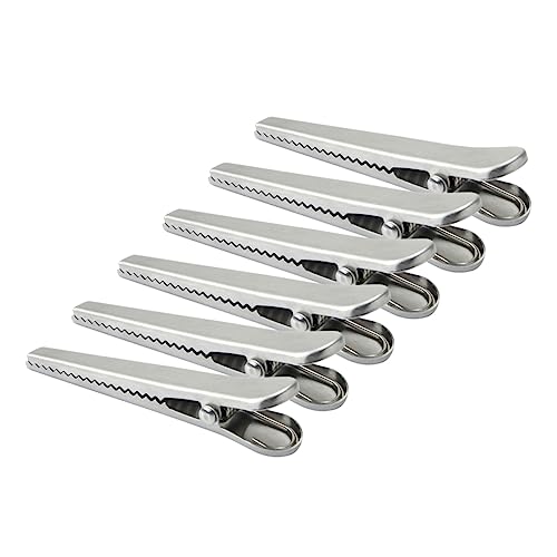 OUNONA 12pcs Stainless Steel Snack Sealing Clips Food Storage Bag Sealers for Kitchen Clamp Tools for Freshness for Oatmeal Chips Milk Powder Easy to Clean and Use