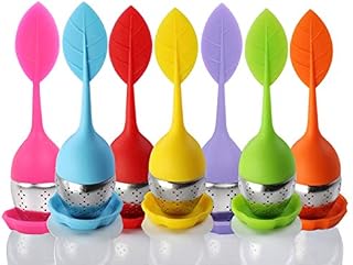 Bekith Tea Infuser - Set of 7 Silicone Handle Stainless Steel Strainer Drip