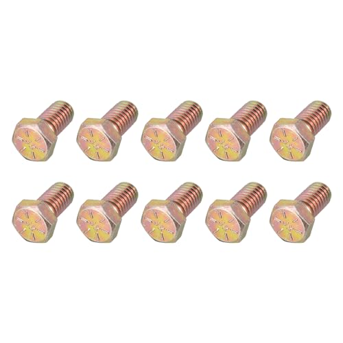 Image of METALLIXITY Hex Bolts (3 /8-16x3 /4 inch) 25Pcs, Carbon Steel Zinc Plated Fully Threaded, Coarse Thread UNC Hex Head Screw Bolt - for Furniture Repair, Yellow