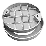 Versenkter Metallschachtdeckel und Rahmen, runder eingebetteter Abwasserbeckendeckel mit Basis für Hofpflaster und Gehweg-Installation