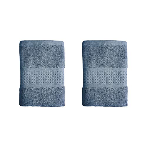 Fbts Basic Hand Towels 2 Pieces Blue 16X31 Inches Luxury Towels Highly Absorbent Extra Soft Professional Grade Five-Star Hotel Quality #TOP28