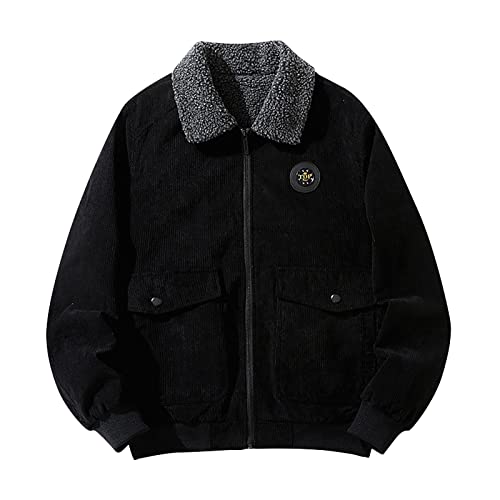 FMYONF Teddyjacke Herren Modische Samtdicke BaumwolljackeOutdoor Street...