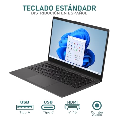 Image of HP Laptop 245 G10 AMD Ryzen 3 7330U 8GB RAM 256GB SSD 14 inch Windows 11 Home Spanish Keyboard