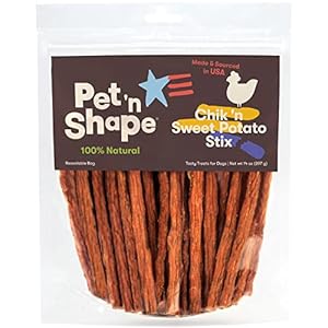 Pet ‘n Shape Chik ‘n Sweet Potato Stix Dog Treats – Made and Sourced in the USA – 14 Ounce