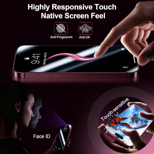 QHOHQ for iPhone 18 Pro Max Privacy Screen Protector, 9H+ Tempered Glass - image 6
