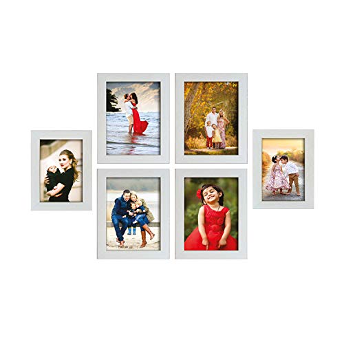 Image of Amazon Brand - Solimo Set of 6 Cream Photo Frames(5 inchX7 inch : 4pcs & 4 inchx6 inch : 2PCS)