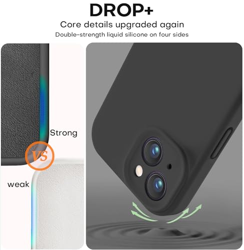 Image of Vooii Compatible with iPhone 13 Case, Liquid Silicone Upgrade [Camera Protection] [Soft Anti-Scratch Microfiber Lining] Shockproof Phone Case for iPhone 13 6.1 inch - Black