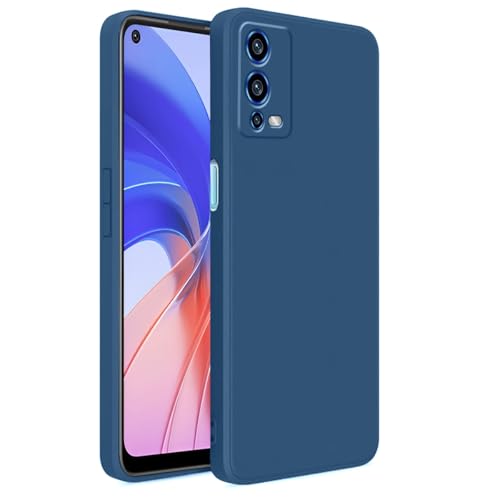Image of LIRAMARK Silicone Soft Back Cover Case with Micro-Fibre Cloth On Inner Side for Oppo A55 4G (Blue)