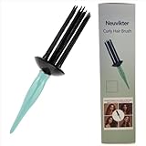 Neuvikter Curly Hair Brush with 17 Teeth, Curl Defining Brush, Curling Roll Comb, Perfect for Hair Salon and Home Use (Green)
