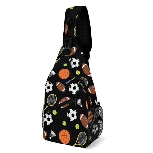 Men's Collapsible Sling Backpack, Breathable Chest Crossbody Bag for Beach Trip Yoga, Soccer Football Basketball Tennis Daypack Bags