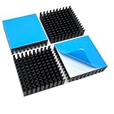 40mm Heatsink Aluminum Heatsink, 40x40x11mm+3M8810 Thermal Conductive Adhesive Tape. Suitable for TEC1-12706 Thermal Peltier Module, Peltier Cooler，Stepper Motor Cooling 40mmx40mmx11mm