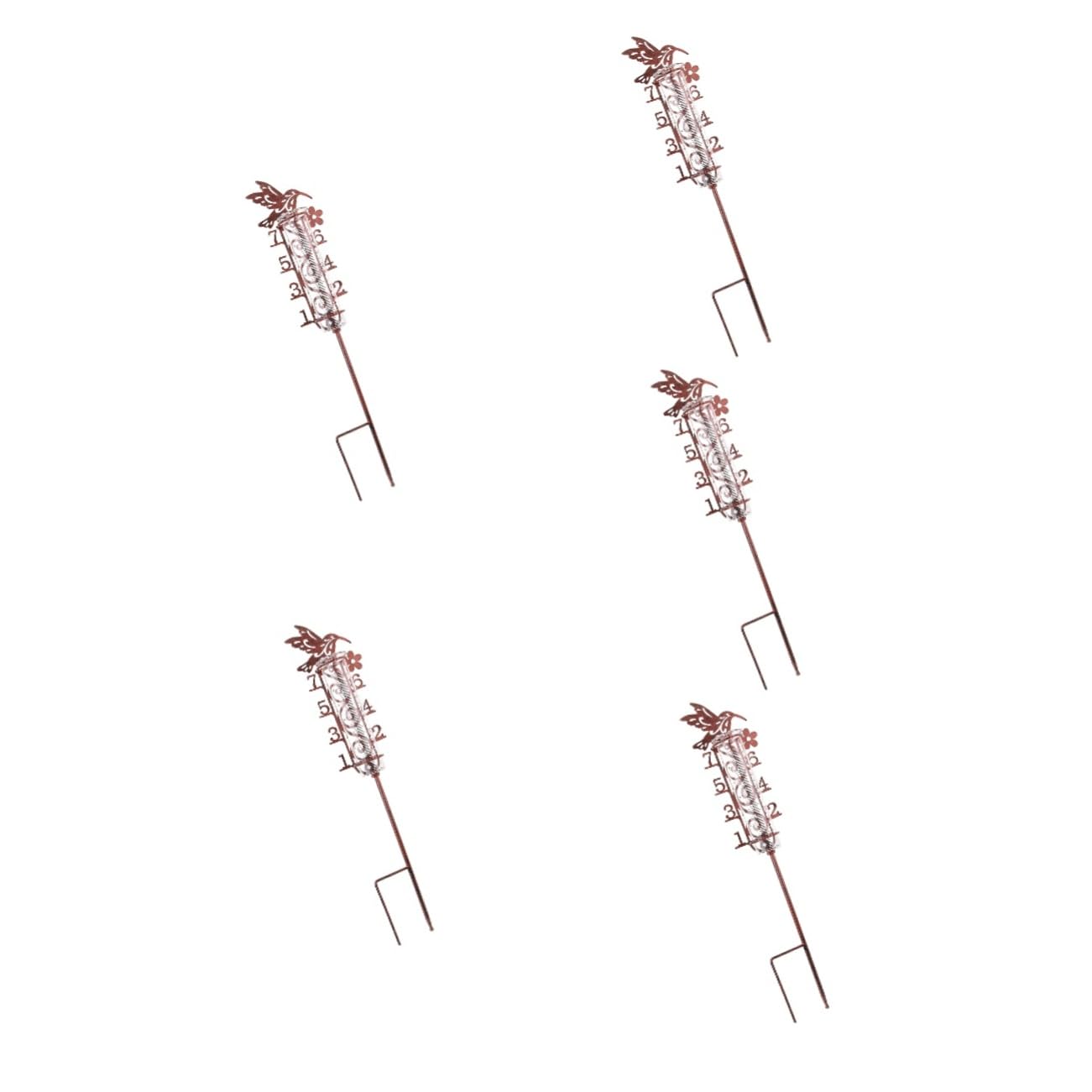 5stücke Rain Gauge Mit Metallpfahl Digitale Regenmessung Für Garten Und Outdoor-Bereich Kapazität Installieren Für Präzise Bewässerung Und Gartenpflege