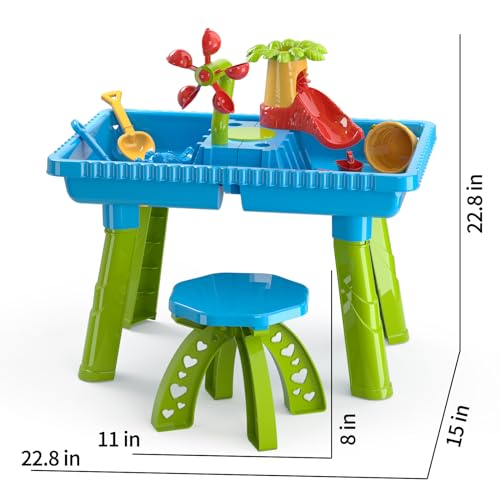 image for TEMI Sand Water Table Outdoor Toddler Activity Table Sandbox Sensory T