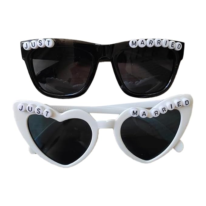 Just married sunglasses husband Wife bridal shower Newlywed couple bride groom