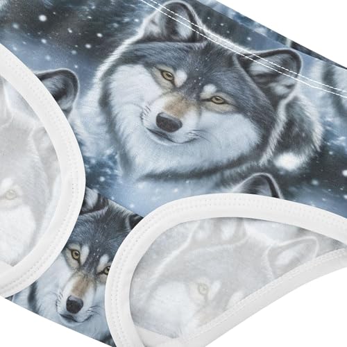 Toddlers Underwear Floral 2t Cotton Little Girl Panties Animal Underpants Briefs Cool Gray Wolves4