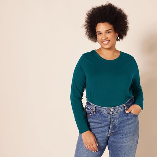 Image of Amazon Essentials Women's Regular-Fit Long-Sleeve Crewneck T-Shirt (Available in Plus Size)